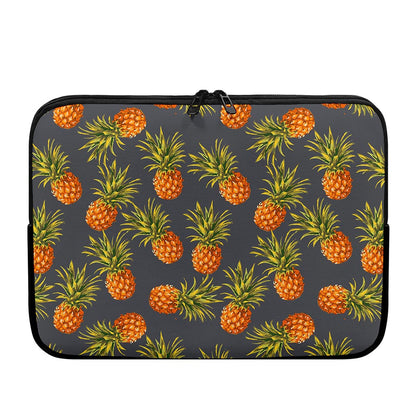 Grey Watercolor Pineapple Pattern Print Laptop Sleeve