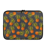 Grey Watercolor Pineapple Pattern Print Laptop Sleeve