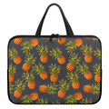 Grey Watercolor Pineapple Pattern Print Laptop Sleeve With Handle