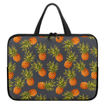 Grey Watercolor Pineapple Pattern Print Laptop Sleeve With Handle
