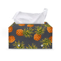 Grey Watercolor Pineapple Pattern Print Leather Tissue Box Cover
