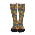 Grey Watercolor Pineapple Pattern Print Long Socks