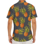 Grey Watercolor Pineapple Pattern Print Men's Deep V-Neck Shirt