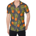 Grey Watercolor Pineapple Pattern Print Men's Shirt
