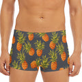 Grey Watercolor Pineapple Pattern Print Men's Short Boxer Briefs