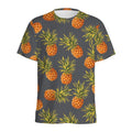 Grey Watercolor Pineapple Pattern Print Men's Athletic T-Shirt