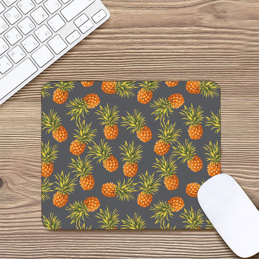 Grey Watercolor Pineapple Pattern Print Mouse Pad