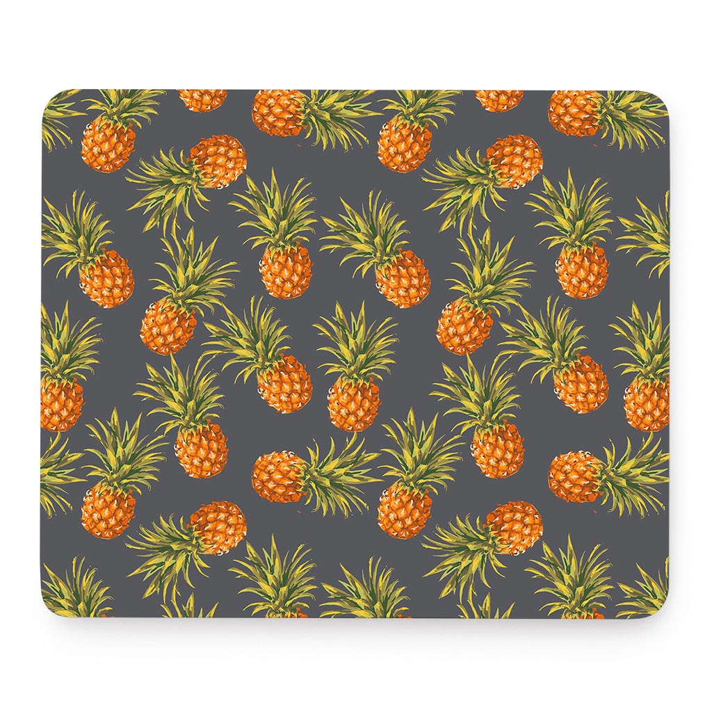 Grey Watercolor Pineapple Pattern Print Mouse Pad