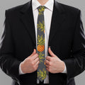Grey Watercolor Pineapple Pattern Print Necktie