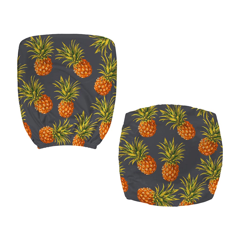 Grey Watercolor Pineapple Pattern Print Office Chair Cover