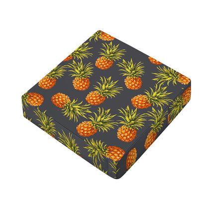 Grey Watercolor Pineapple Pattern Print Outdoor Seat Cushion Cover
