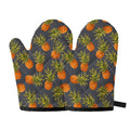 Grey Watercolor Pineapple Pattern Print Oven Mitts
