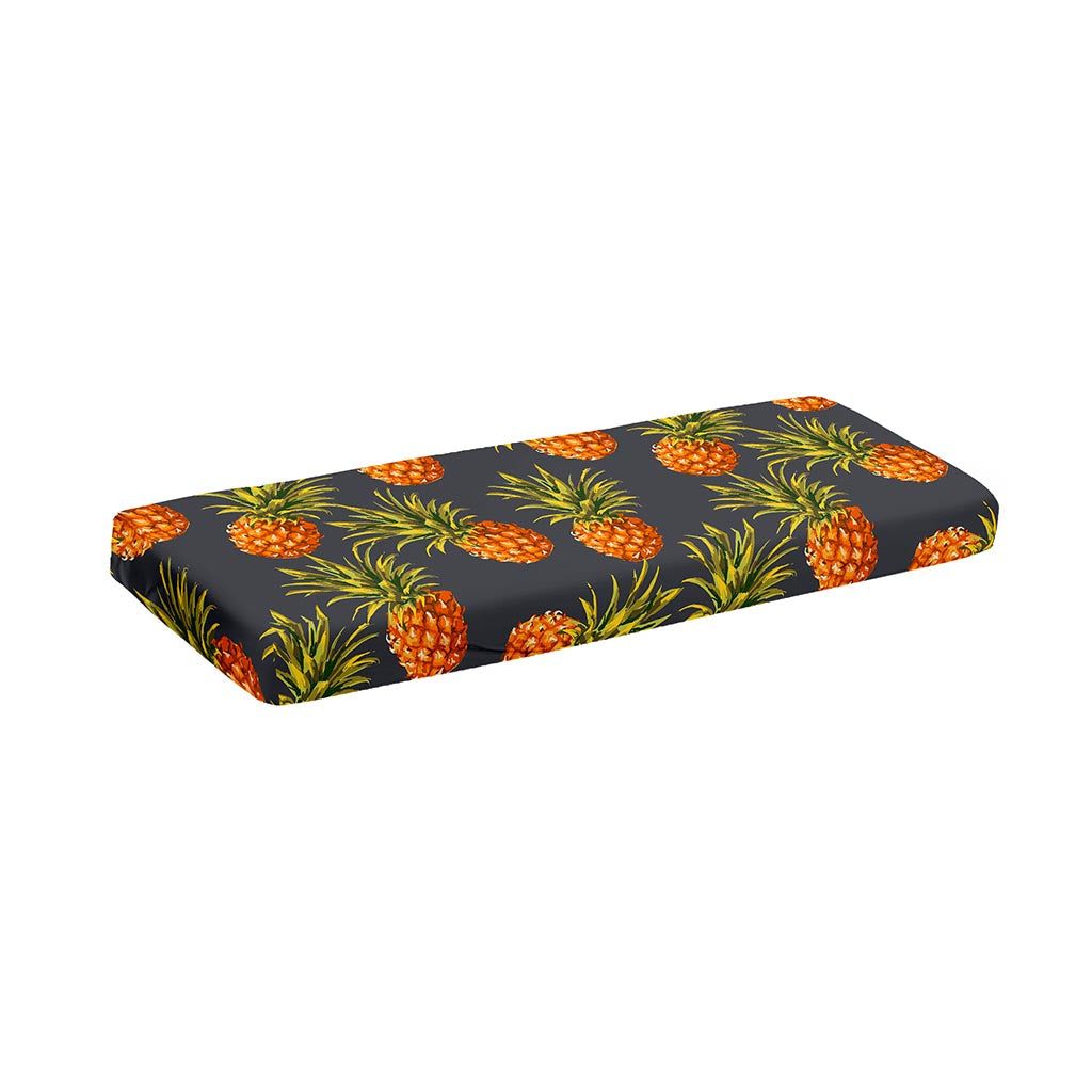 Grey Watercolor Pineapple Pattern Print Piano Keyboard Cover