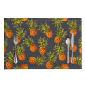 Grey Watercolor Pineapple Pattern Print Placemat