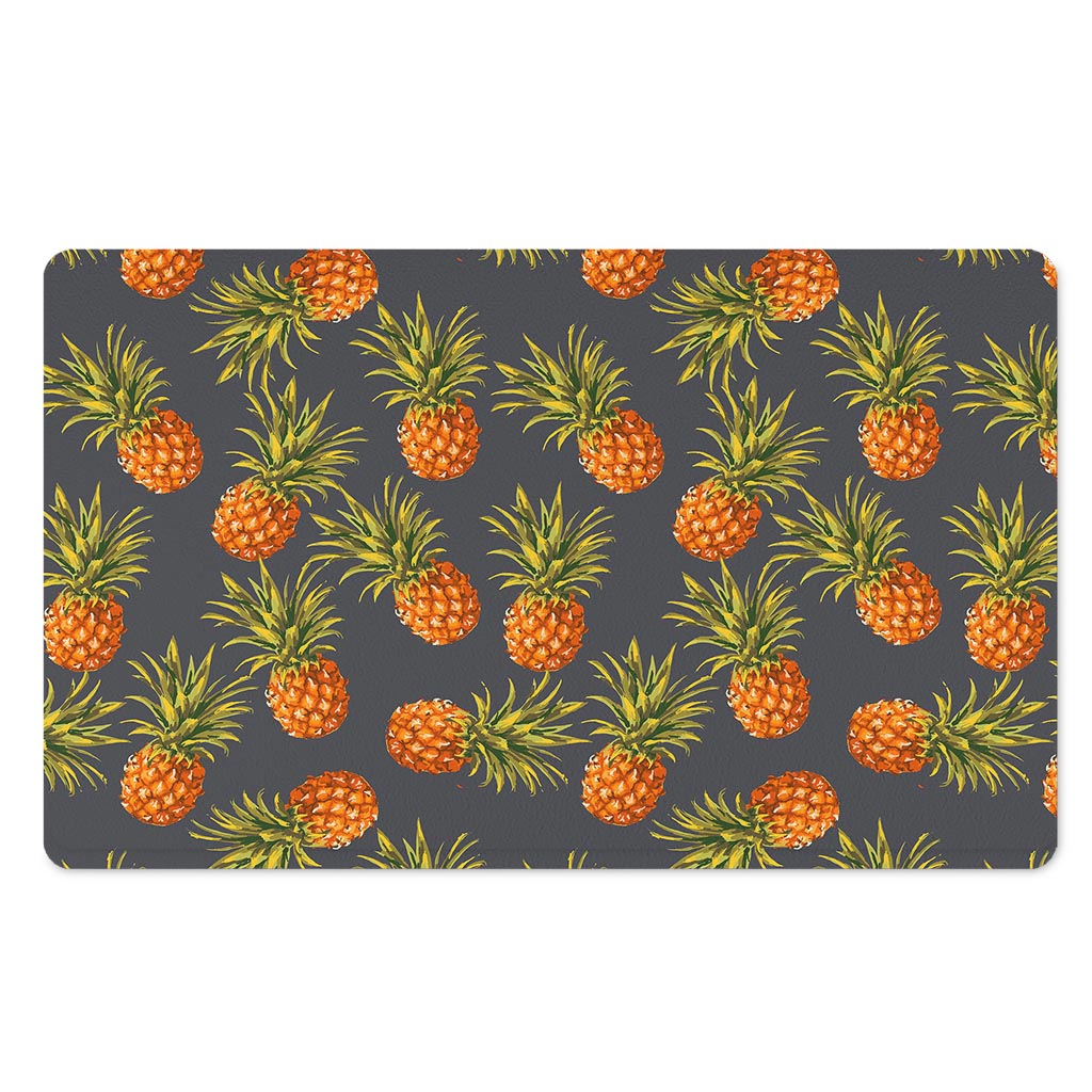 Grey Watercolor Pineapple Pattern Print Polyester Doormat