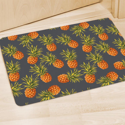 Grey Watercolor Pineapple Pattern Print Polyester Doormat