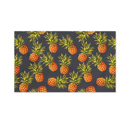 Grey Watercolor Pineapple Pattern Print Polyester Flag