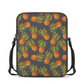 Grey Watercolor Pineapple Pattern Print Rectangular Crossbody Bag