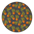 Grey Watercolor Pineapple Pattern Print Round Floor Mat