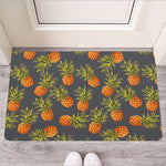 Grey Watercolor Pineapple Pattern Print Rubber Doormat