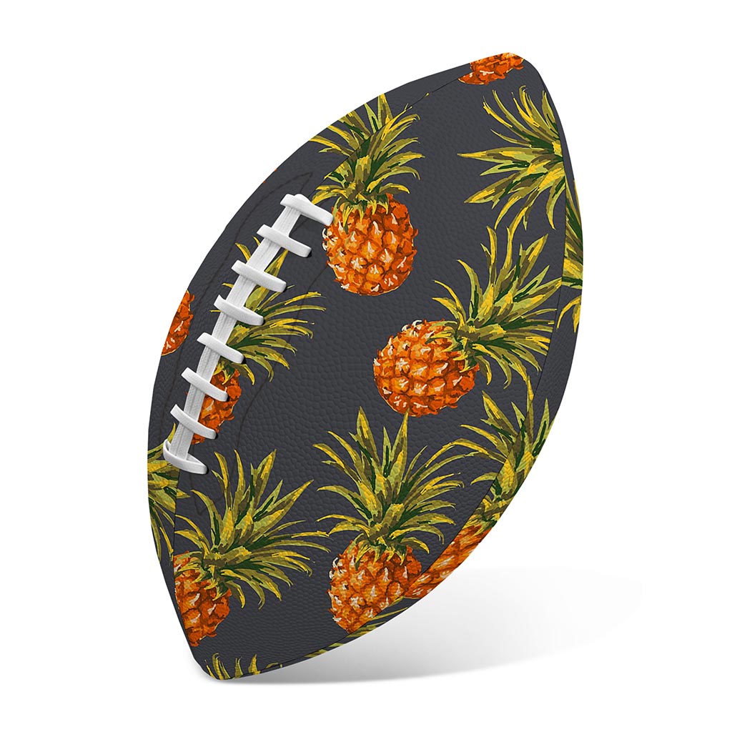 Grey Watercolor Pineapple Pattern Print Rugby Ball
