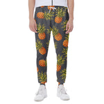 Grey Watercolor Pineapple Pattern Print Scuba Joggers