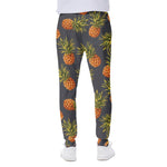 Grey Watercolor Pineapple Pattern Print Scuba Joggers