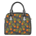 Grey Watercolor Pineapple Pattern Print Shoulder Handbag