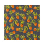 Grey Watercolor Pineapple Pattern Print Silk Bandana