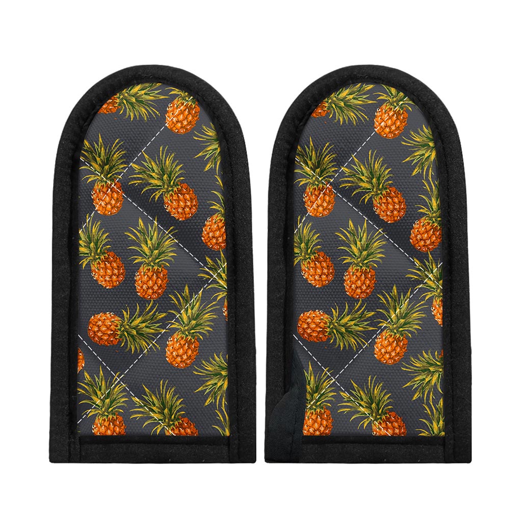 Grey Watercolor Pineapple Pattern Print Skillet Handle Cover