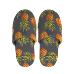 Grey Watercolor Pineapple Pattern Print Slippers