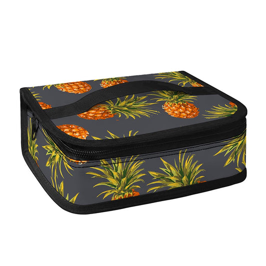 Grey Watercolor Pineapple Pattern Print Small Lunch Bag