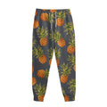 Grey Watercolor Pineapple Pattern Print Sweatpants