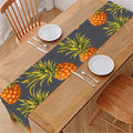Grey Watercolor Pineapple Pattern Print Table Runner