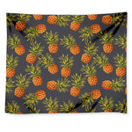 Grey Watercolor Pineapple Pattern Print Tapestry