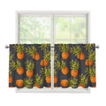 Grey Watercolor Pineapple Pattern Print Tier Curtains