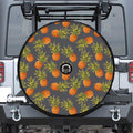 Grey Watercolor Pineapple Pattern Print Tire Cover With Camera Hole