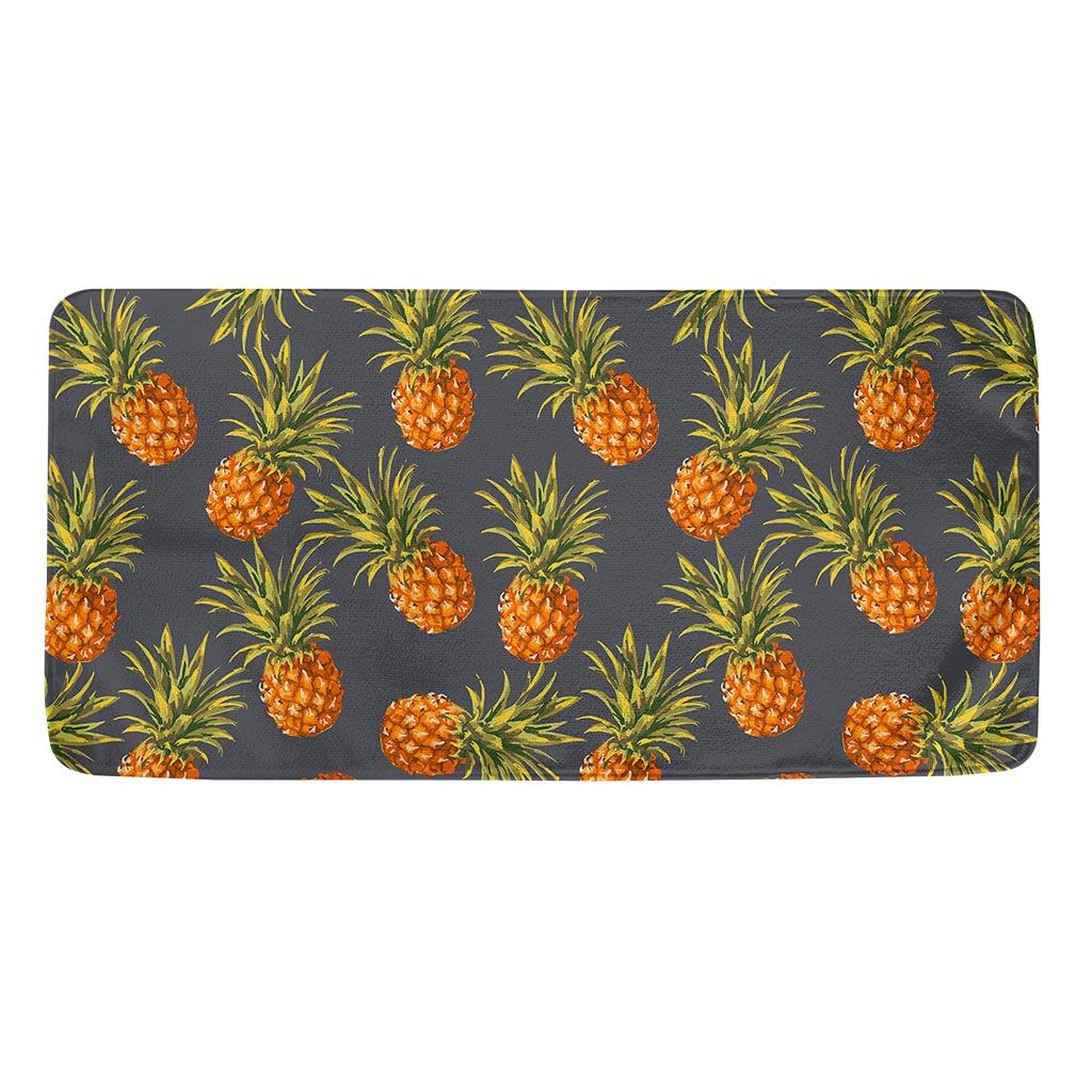 Grey Watercolor Pineapple Pattern Print Towel