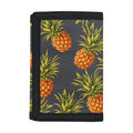 Grey Watercolor Pineapple Pattern Print Trifold Wallet
