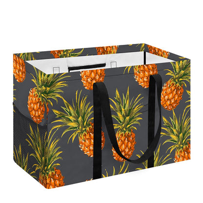 Grey Watercolor Pineapple Pattern Print Utility Tote Bag
