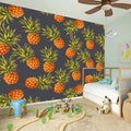 Grey Watercolor Pineapple Pattern Print Wall Sticker