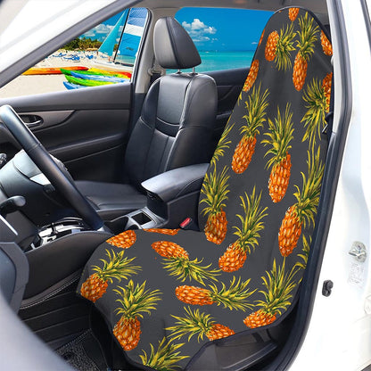 Grey Watercolor Pineapple Pattern Print Waterproof Car Seat Cover