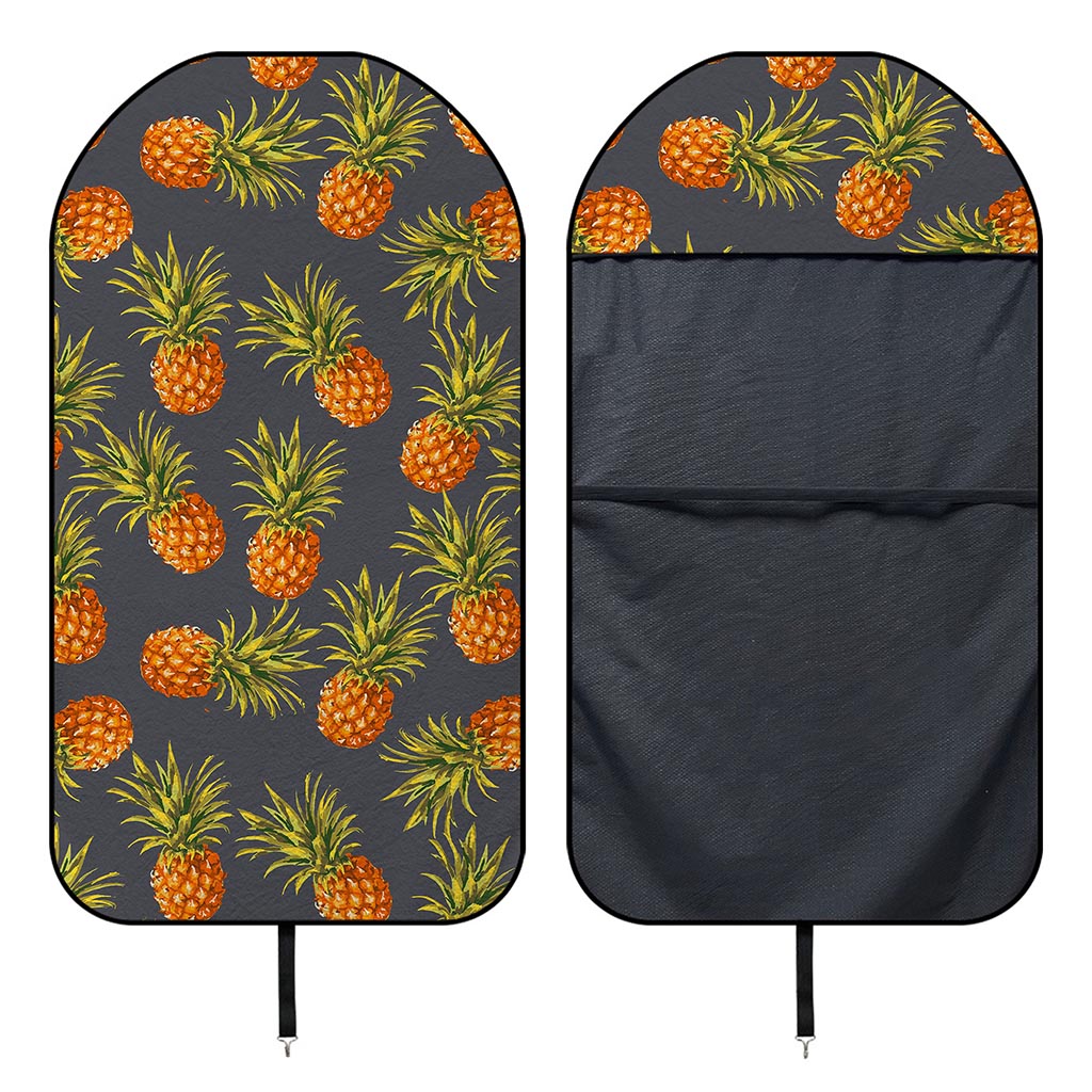 Grey Watercolor Pineapple Pattern Print Waterproof Car Seat Cover