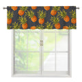 Grey Watercolor Pineapple Pattern Print Window Valance