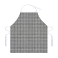 Grey Windowpane Pattern Print Adjustable Apron