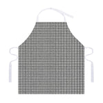 Grey Windowpane Pattern Print Adjustable Apron
