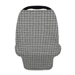 Grey Windowpane Pattern Print Baby Seat Cover