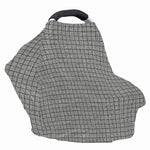 Grey Windowpane Pattern Print Baby Seat Cover