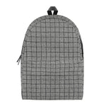 Grey Windowpane Pattern Print Backpack