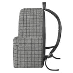Grey Windowpane Pattern Print Backpack